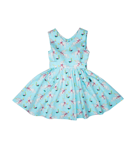 Rock Your Kid White Unicorns Vintage Dress