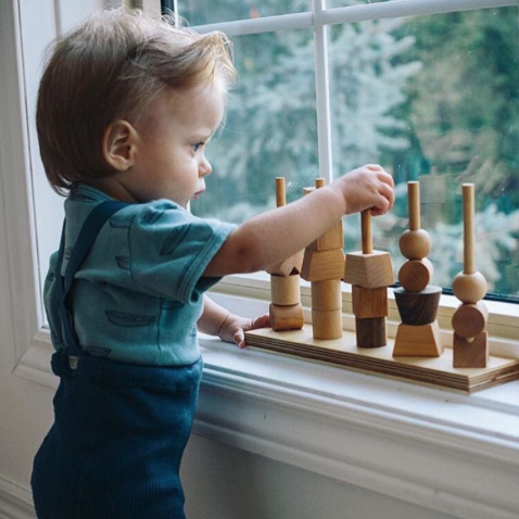 wooden story stacking toy