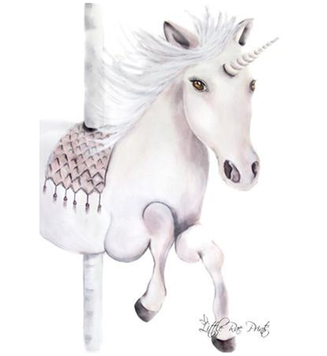 Little Rae Prints Carousel Unicorn A3
