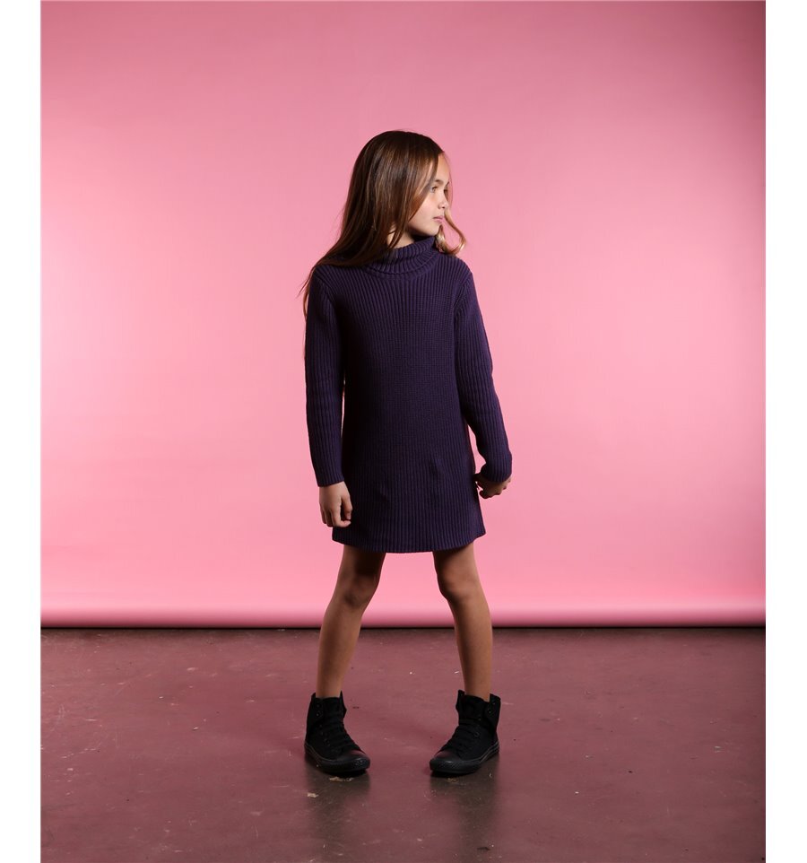 Minti Knitted Jumper Dress Grape CLOTHING-GIRL-Girls Dresses