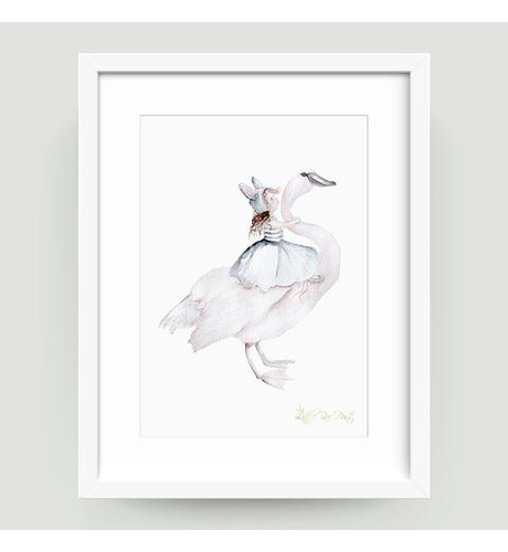 Little Rae Prints Belle Swan A2