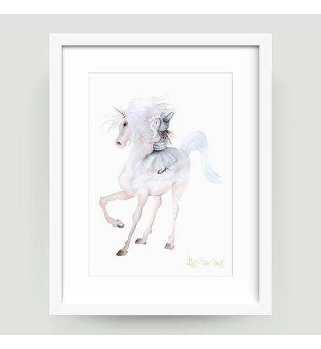 Little Rae Prints Belle Unicorn A3
