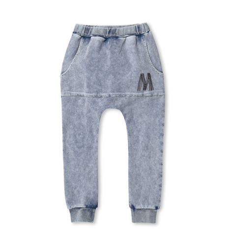 Minti Blasted Pouch Trackies - Steel Wash