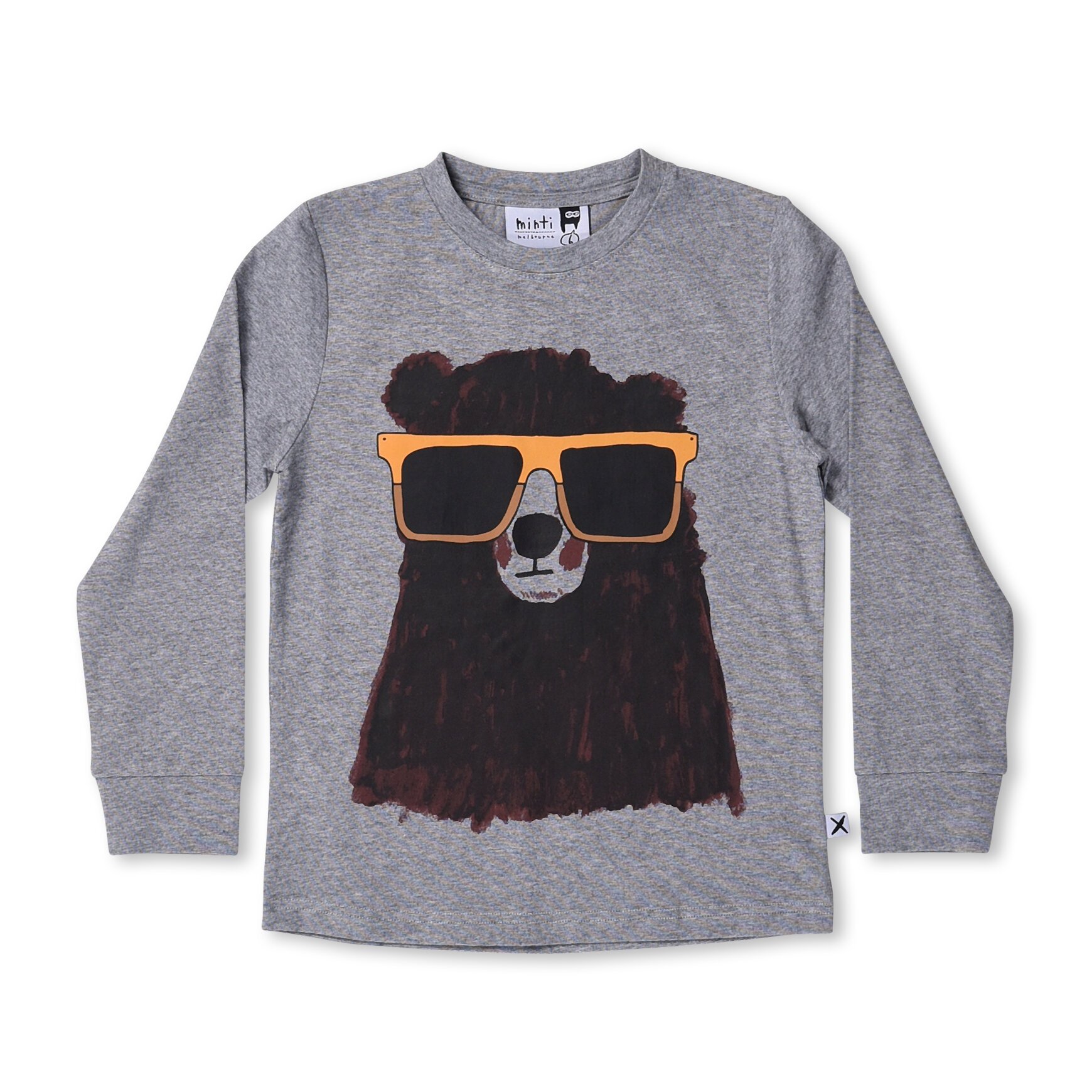 Minti Undercover Bear Tee Grey Motley CLOTHING BOY Boys L S Tees Kids Clothing NZ Shop Online Kid Republic W19 MINTI D1
