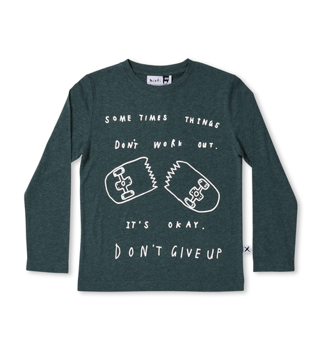 Minti Don't Give Up Tee - Forest Marle