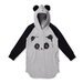 Minti Lovable Panda Furry Hoodie Dress - Grey Marle/Black