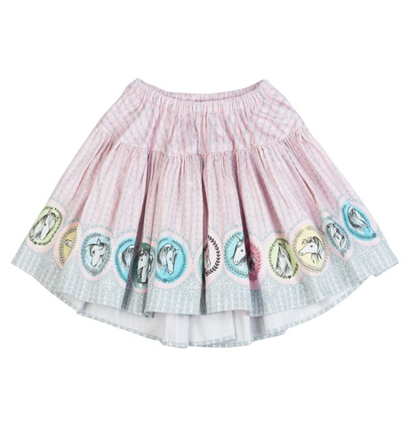 Paper Wings Swing Skirt - Horse Cameo Border