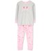 Milky Bunny Pjs - Silver Marle/Candy Pink