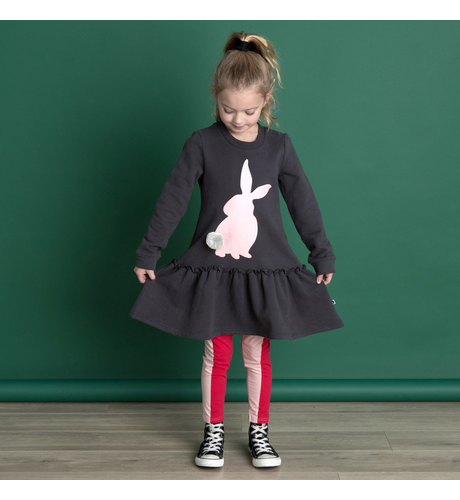 Littlehorn Bunny Stamp Dress - Shadow