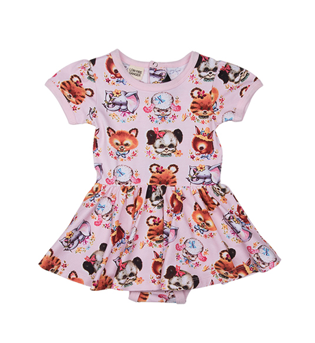 Rock Your Baby L/S Waisted Dress - Cotton Tail (Size 3-12) main image 0
