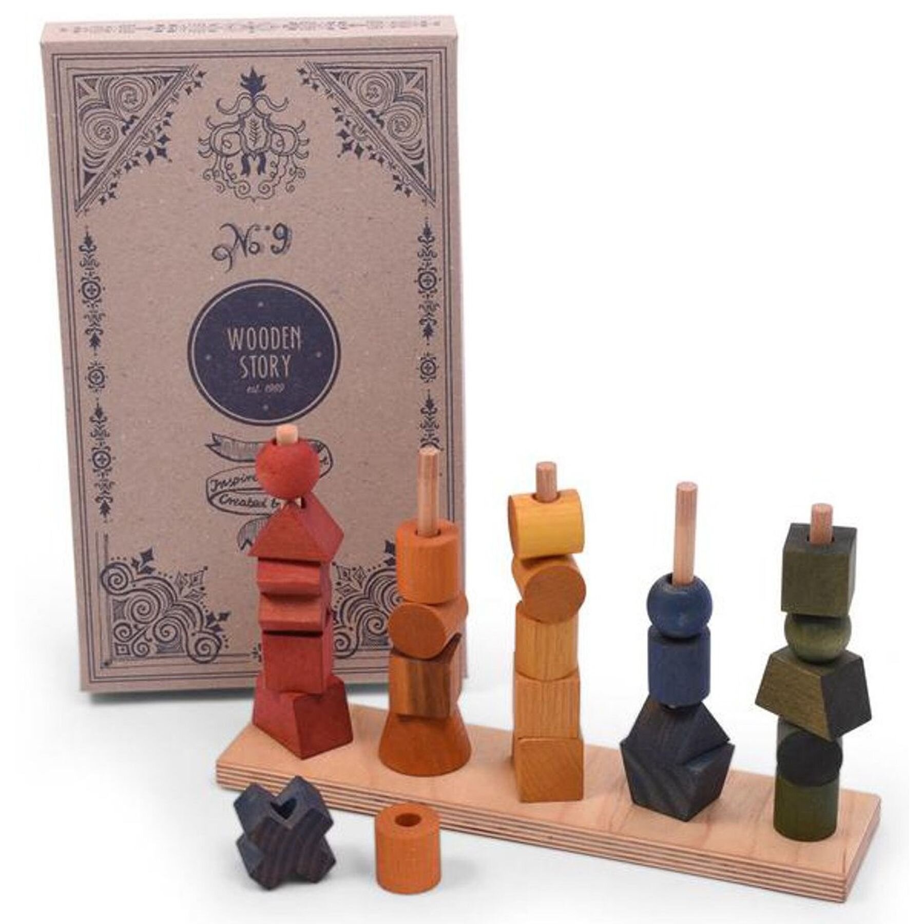 wooden story stacking toy
