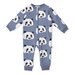 Minti Baby Cheeky Panda Furry Jumpsuit - Muted Blue