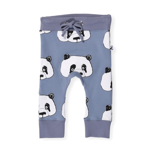 Minti Baby Cheeky Panda Furry Trackies - Muted Blue