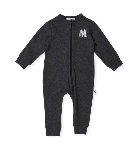 Minti Baby Multiple M Zippy Suit - Black Motley