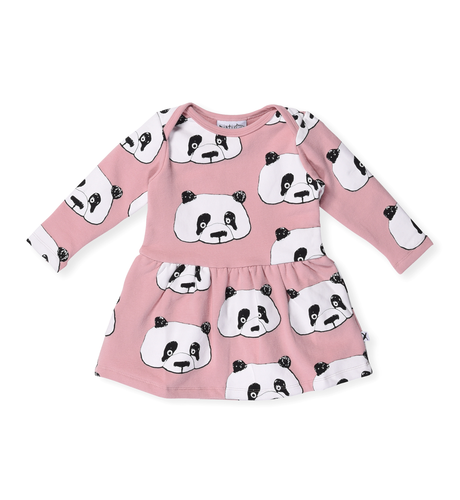 Minti Baby Cheeky Panda Furry Dress - Muted Pink
