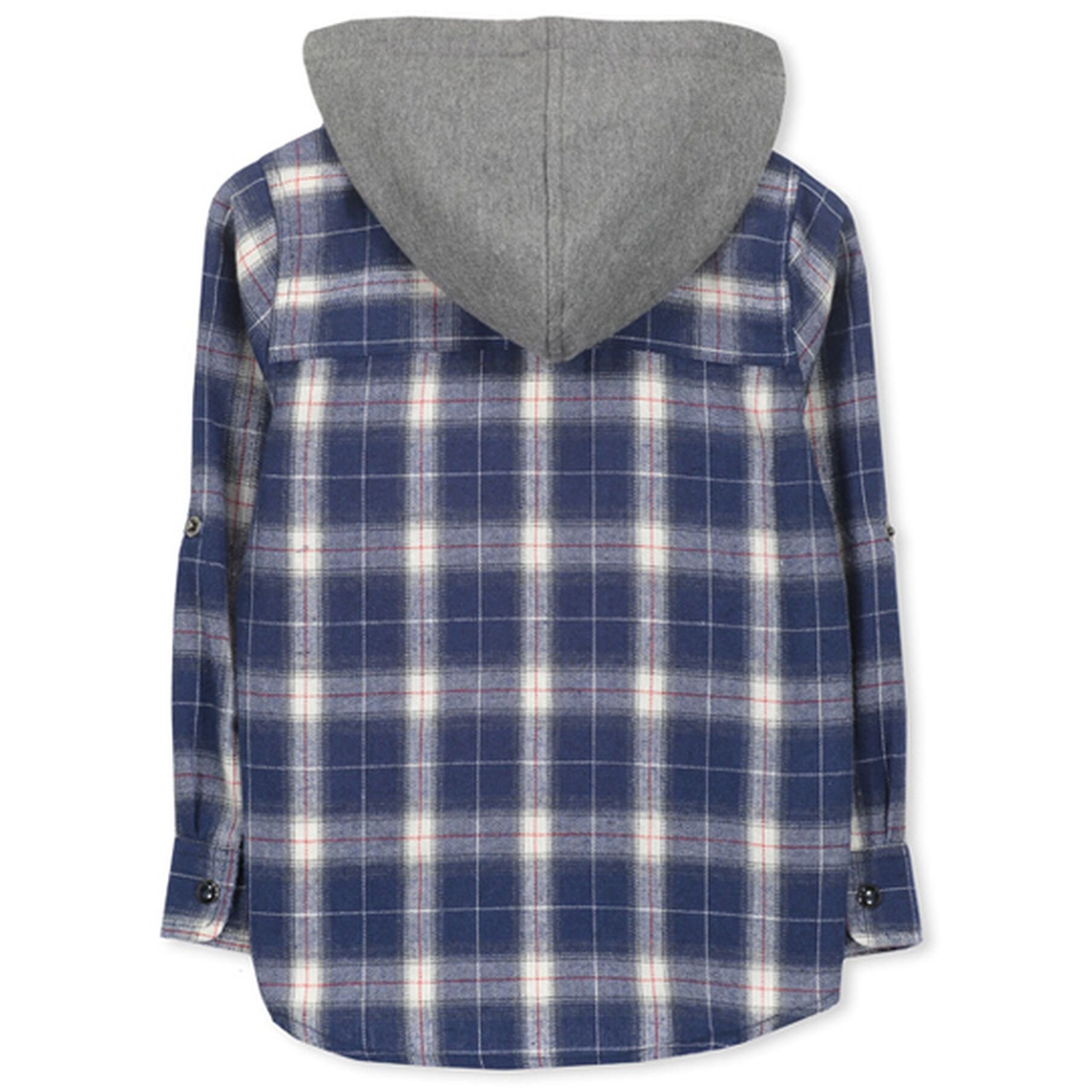 Milky Hooded Check Shirt Navy Check SALESale Boys Clothing Kids