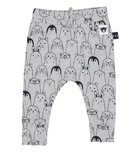 Huxbaby Arctic Party Drop Crotch Pant - Grey Marle