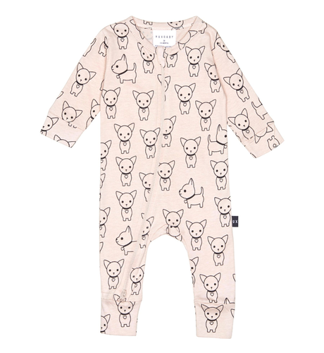 Huxbaby Chihuahua Zip Romper - Rose