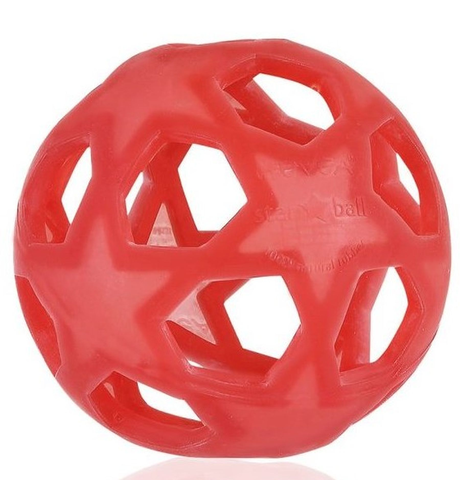 Hevea Natural Rubber Star Ball Raspberry