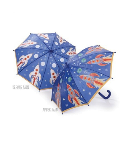 Colour Changing Umbrella - Rocket - CLOTHING-RAINWEAR : Kids Clothing