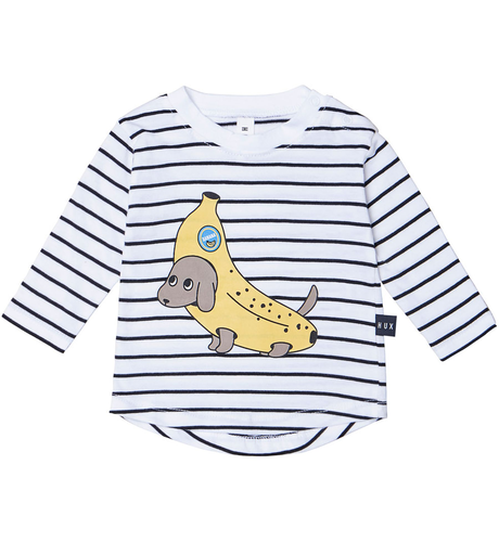 Huxbaby Banana Dog Stripe Top