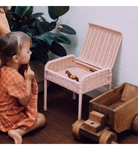 Olli Ella Storie Stool - Rose - BABY ESSENTIALS-Furniture : Kids