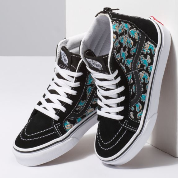 Vans Kids SK8Hi Zip Vanosaur Black/White SALESale Footwear Kids Clothing NZ Shop
