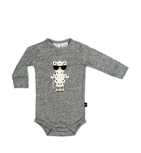 Hux Baby Leopard L/s Onesie