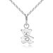 I (heart) Teddy Bear Pendant & Necklace - Silver