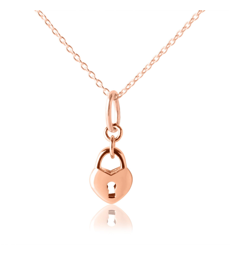 Love Lock Pendant & Necklace - Rose Gold