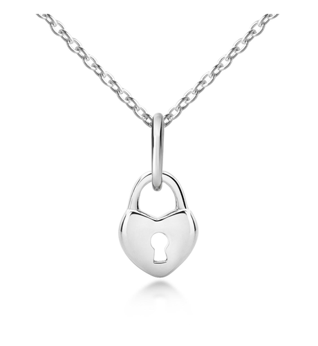 Love Lock Pendant & Necklace - Silver