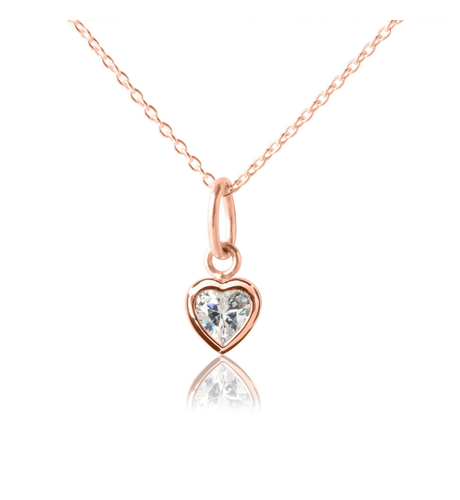 Sparkle Heart Pendant & Necklace - Rose Gold