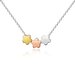 Three Floating Flowers Childs Necklace - Three Tone