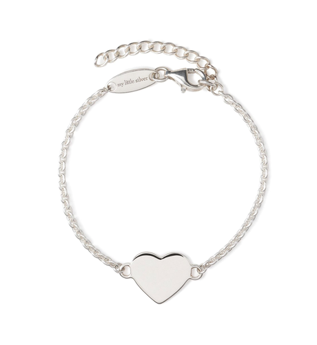 Glossy Heart Bracelet - Silver