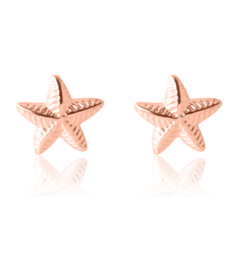 Twinkly Sea Star Earrings - Rose Gold