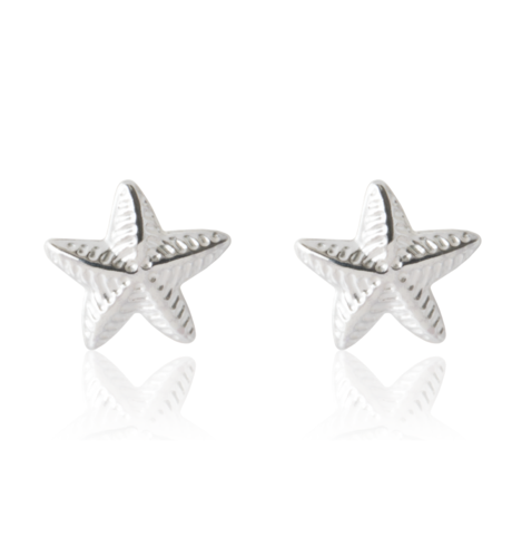 Twinkly Sea Star Earrings - Silver