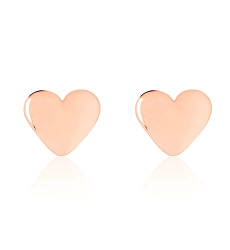 Shiny Baby Hearts Earrings - Rose Gold