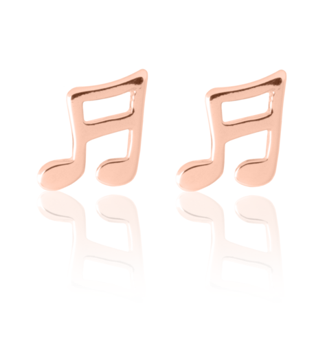 Musical Note Earrings - Rose Gold