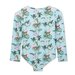 Milky Tropical L/S Swimsuit - Crystal Blue