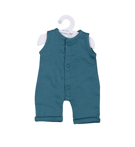 Burrow & Be Teal Long Dolls Romper for 38cm Doll