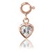 Sparkle Heart Charm - Rose Gold