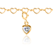 Sparkle Heart Charm - Yellow Gold