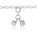 Twinning Dice Charm - Silver