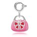 Silver and Pink Handbag Charm - Enamel