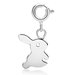 Fluffy Bunny Rabbit Charm - Silver