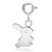 Fluffy Bunny Rabbit Charm - Silver