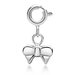 Ribbon Bow Charm - Silver