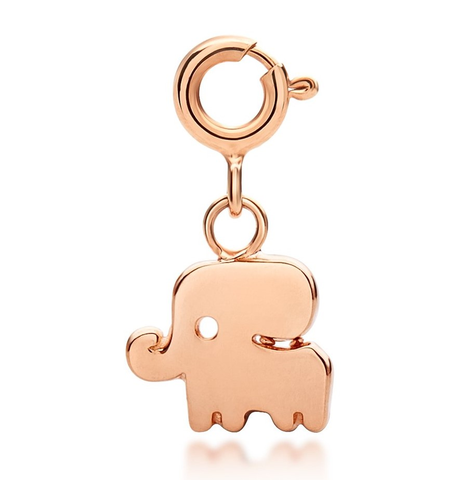 Little Good Luck Elephant Charm - Rose Gold