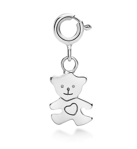 I (heart) Teddy Bear Charm - Silver