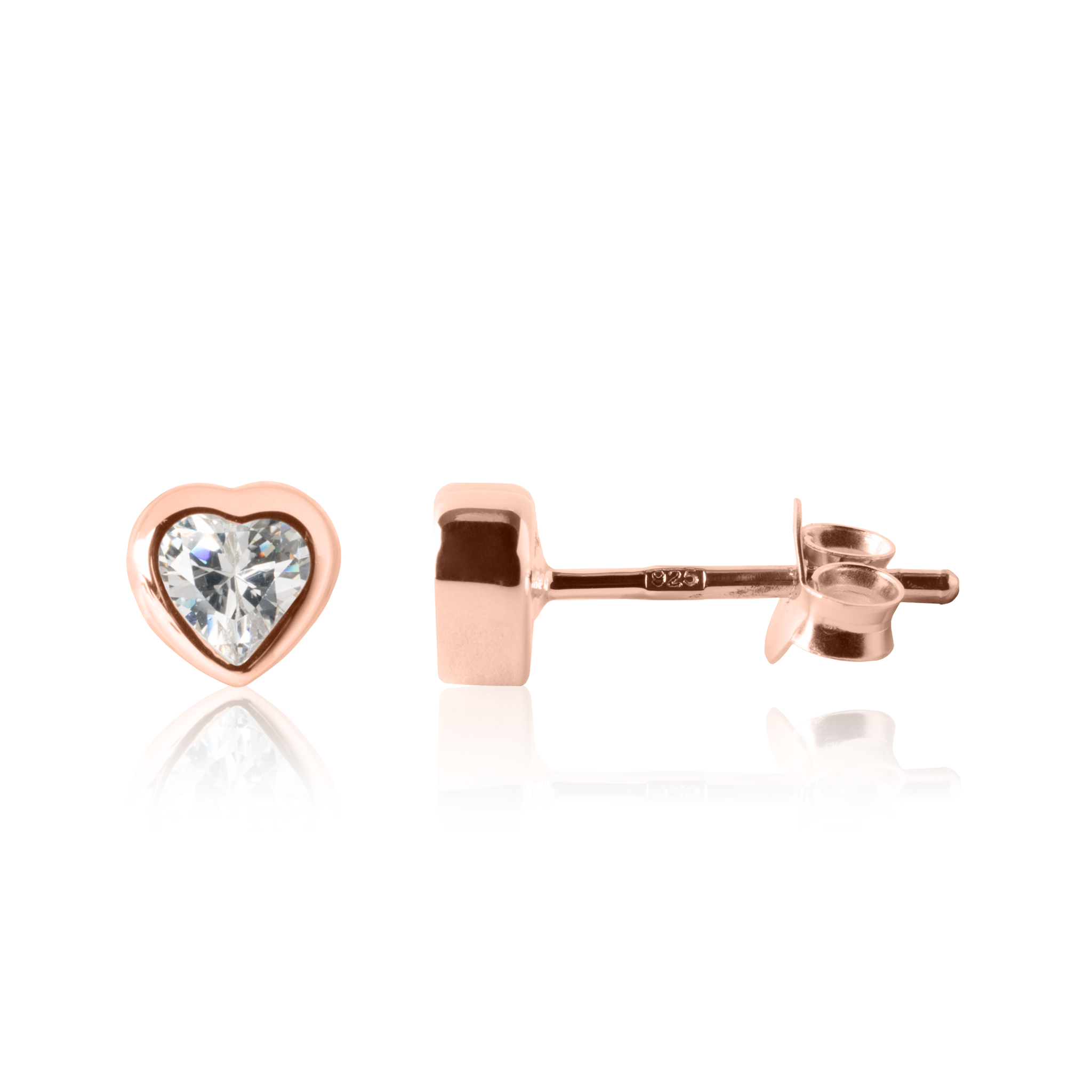 Sparkle Heart Earrings Rose Gold CLOTHING ACCESSORIES JEWELLERY Kids Clothing NZ Shop Online Kid Republic My Little Silver